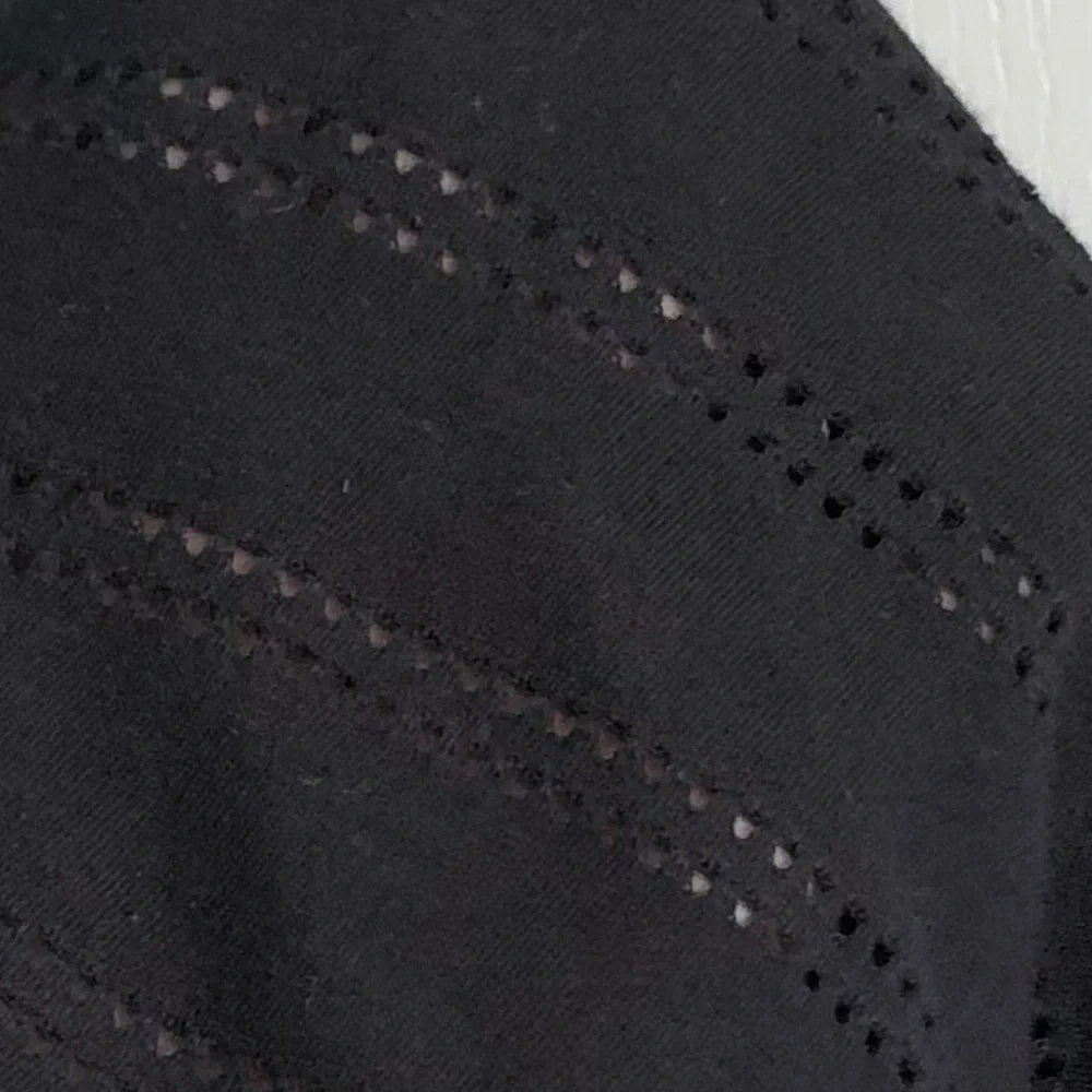 & Other Stories Black Perforated Top Sz 8